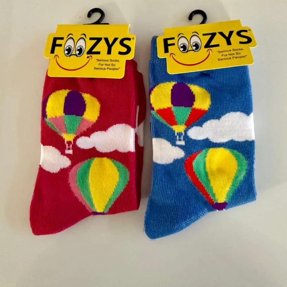 Hot Air Balloon Aircraft Sky Airborne Air Glider Clouds 2 Pairs Women's Socks